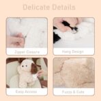 Tissue Box Cover Plush Tissue Box Holder for Car, Home, Decorative Holder/Organizer for Bathroom Vanity Countertop, Nightstands, Office Desk-Puppy - Image 2