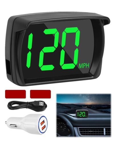 Universal GPS Speedometer HUD Display for Car, Real-Time MPH Digital Speed, MPH Warning Car GPS Overspeed Alarm Speedometer with LED Large Font Display+USB Cable Plug for Truck Motor SUV All Vehicles - Image 7