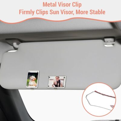 4Pcs Car Clip Picture Holder,Personalized Car Picture Frame,Acrylic Car Photo Holder,Magnetic Car Sun Visor Photo Clip,Visor Clip Photo Frame Hanging Decor Car Accessories for Mom Husband Family Photos - Image 4