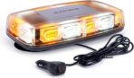 Xprite Upgraded 12" 72LED Rooftop Mini Strobe Lights, Emergency Safety Flashing Beacon Light Bar with Magnetic Base for 12V-24V Construction Vehicles, Trucks, Snow Plow, Postal Car (Mix White/Amber)