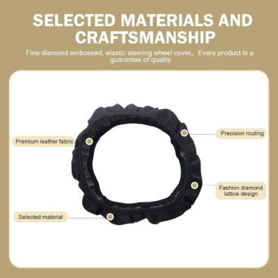 Car Steering Wheel Cover, Microfiber Leather Steering Wheel Cover，Anti-Slip Breathable Steering Wheel Protector，15 inch Universal for SUV, Truck, Van (Black&Red) - Image 5