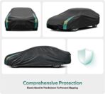 Car Cover Waterproof All Weather for Automobiles, Outdoor Full Exterior Covers for Sedans (Length: 186"-193") Rain Winter Sun Protection. Universal Fit for Toyota Camry, Honda Accord, etc. - Image 4