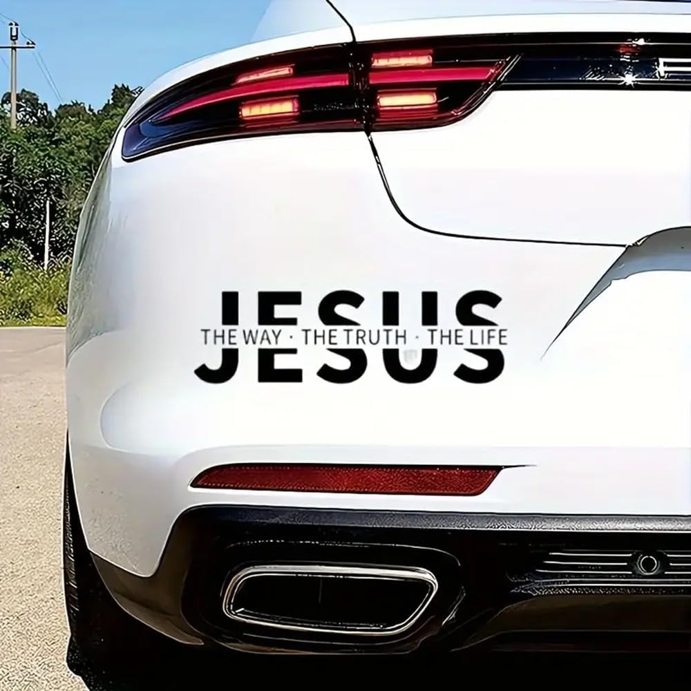 61sHcr3HrSL._AC_SL1000_.jpg 2 pcs The Way of Jesus, Truth, Life Christianity Funny Car Bumper Sticker,5 Inch Vinyl Decal, Waterproof,Die-Cut for Cars,Windows,Laptops - Image 1