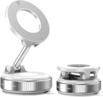 snanlen Upgraded 360° Nano Gel Vacuum Magnetic Phone Holder, Car Phone Holder for Magsafe[108+LBS Strongest Suction & 3000gf Strongest Magnetic], Car Phone Mount for Car/for iPhone 17 Pro Max White