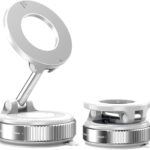 snanlen Upgraded 360° Nano Gel Vacuum Magnetic Phone Holder, Car Phone Holder for Magsafe[108+LBS Strongest Suction & 3000gf Strongest Magnetic], Car Phone Mount for Car/for iPhone 17 Pro Max White