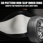 Car Steering Wheel Cover, Anti-Slip Leather Breathable Comfortable Automotive Steering Wheel Cover Protector Decoration for Men and Women, 15 Inch Universal for SUV, Truck, RV（Blue） - Image 4