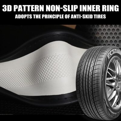 Car Steering Wheel Cover, Anti-Slip Leather Breathable Comfortable Automotive Steering Wheel Cover Protector Decoration for Men and Women, 15 Inch Universal for SUV, Truck, RV（Blue） - Image 4