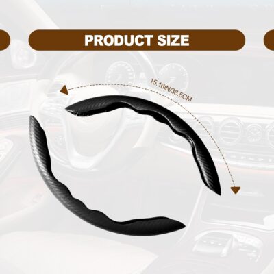 Car Interior Accessories Butterfly Steering Wheel Cover Car Carbon Fiber Anti-Skid Steering Wheel Cover (Black) - Image 2