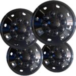 Wheel Simulators 16-inch (Set of 4) 16in Wheels Simulator - Truck Accessories Best for Pick-up Trucks Vans RV Rim Parts ABS Plastic Skin Cover - Universal Fits 8 Lug, 8 Hole -Gloss Black