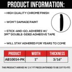 Premium Universal Chrome Body Molding for All Vehicles - Easy Install, Finished Ends, Chrome Finish, 1" Wide, 2 x 7 ft Pieces, UV Protected, Long Lasting Flexible PVC - Image 8