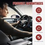 Car Steering Wheel Cover, Steering Wheel Protector, Universal 14.5-15 Inch Microfiber Leather Breathable Auto Steering Wheel Covers, Carbon Fiber Steering Wheel Cover for Women Men (Black) - Image 6