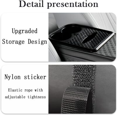 Arm Rest Cover for Car,Multi-Functional Car Armrest Storage Box with Tissue Box,Center Console Cup Holder,Phone Holder,Height Increasing Cars Center Console Organizer - Image 4