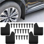 Craedli 4PCS Universal Car Mud Flaps Set, Flexible Bendable Mudguard Automotive Front & Rear Splash Guards with Screws, Vehicle Exterior Protection Accessories for SUV, Truck, Pickup, Off-Road (Black)