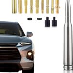 Chrome Antenna 50 Cal Car Truck Bullet Antenna Truck Accessories Universal Replacement for GMC Sierra 1500 Chevy Dodge Ram Silverado 1500 2500 3500 Ford F150 F250 F350 (Chrome)