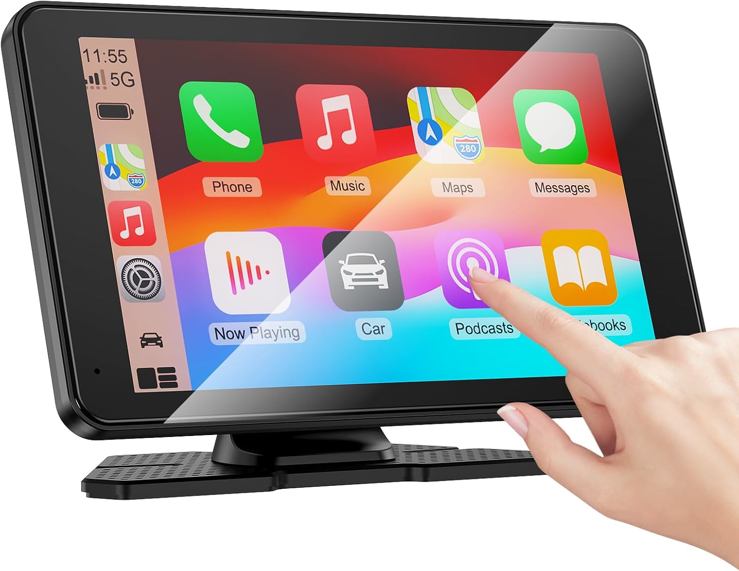 61tGKfwfgTL._AC_SL1500_.jpg Carplay Screen for Car, 7" HD Portable Car Stereo Touch Screen with Wireless Android Auto, Backup Camera with LED/Mirror Link/Voice Control/Bluetooth/GPS/AUX/FM Satellite Radio for All Vehicles - Image 1