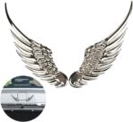 1 Pair Silver Car Angel Wings Sticker, Hawk Eagle Wings Automobile Emblem,4.92in*1.37 * 0.39in 3D Metal Stereo Wing Sticker, Suitable for Most Cars Models (Silvery)