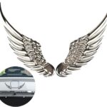 1 Pair Silver Car Angel Wings Sticker, Hawk Eagle Wings Automobile Emblem,4.92in*1.37 * 0.39in 3D Metal Stereo Wing Sticker, Suitable for Most Cars Models (Silvery)
