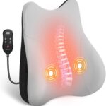 COMFIER Lumbar Support Pillow for Office Chair, Heated Back Support Pillow with 3 Vibration Modes & 3 Intensities, Ergonomic Back Support Cushion for Car,Recliner,Gaming Chair