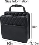 LXUNYI Car Seat Organizer,2 Pack Waterproof Pu Leather Backseat Car Organizer and Storage Bag Foldable Universal Hanging Car Seat Back Organizers for Kids & Adults Car Travel Accessories（Black） - Image 6