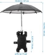 Gadpiparty Small Bike Phone Bracket with Umbrella Handlebar Mount, Sturdy Waterproof Phone Holder for Electric Scooter and Bicycle Navigation, Shockproof Black Mini Mobile Mount for Daily Use - Image 2