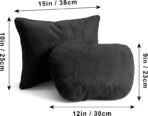 2PCS Car Pillow for Car Neck Pillow for Driving Seat Neck Support Soft Cushion Back Support Head-Rests for Vehicle Sleeping with Elastic Adjustment Strap (Black, Head and Lumbar) - Image 7