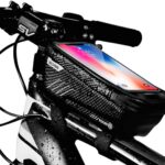 Bike Frame Bag, Bike Phone Mount, Waterproof Cycling Front Top Tube Pouch Pannier Bicycle Frame Phone Holder Crossbar Storage Bags for iPhone 13 12 11 Pro MAX XS XR X 8 7 Plus Smartphones Below 6.5''