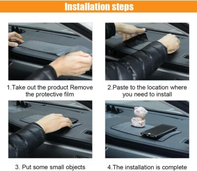 Car Dashboard Anti-Slip Mat, 10.6"×5.9" Universal Car Dash Sticky Rubber Mat, Multifunctional Non-Slip Adhesive Pad Auto Dash Gripping Mat for Cell Phones, Keys, Coins, Sunglasses (Car Textures) - Image 8