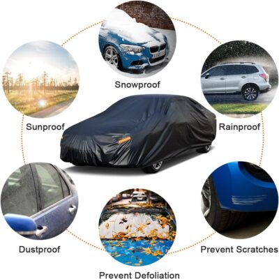 Kayme 7 Layers Car Cover Custom Fit for Chevrolet Chevy Camaro (2010-2025) Waterproof All Weather for Automobiles, Outdoor Full Cover Rain Sun UV Protection.Black - Image 5
