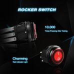 Nilight LED Light Bar Wiring Harness Kit 16AWG 12V On Off Waterproof Switch Power Relay Blade Fuse-2 Lead,2 Years Warranty (10020W), Black, Red, Blue, Green - Image 4