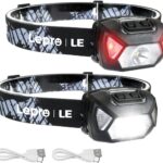Lepro LE Headlamp Rechargeable, LED Head Lamp with 6 Modes for Camping & Hiking Gear Essentials, IPX4 Waterproof High Lumen Bright Headlight Flashlights with Adjustable Headband, USB Cable Include