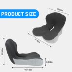 Denchy Car Seat Cushion with Lumbar Support for Long Sitting, Ergonomic Memory Foam Driving Seat Cushions for Semi Truck Bus Driver Trucker, Non Slip Office Chair Cushion (Dark Light Gray) - Image 7