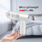 Mini Car Vacuum Cleaner(4500 pa) Portable Cordless Rechargeable,Tiny Handheld Vacuum, Computer Hand Vacuum for Keyboard and Laptop, Mini Hand Held Vac for Car and Home /V01/White - Image 3