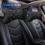 2PCS Car Neck Pillow, Breathable Car Head Neck Rest Cushion, Soft Pillow for Relieving Stiffness, Comfort Car Seat Neck Support Pillow (Black/White) - Image 6