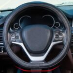 D Shape Steering Wheel Cover 14 inch 36cm for Tesla Model 3 / Y, for Camaro Small D Type Cars and Racing Game Microfiber Leather (Black)