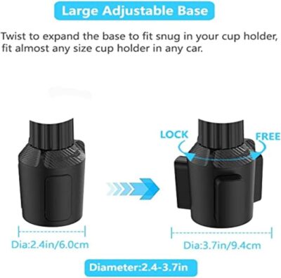 Larger Cup Holder Tray, 10 inch Car Food Tray for Eating, Detachable 3 in 1 Car Cup Holder Expander and 360° Rotating Car Cup Holder Tray Table with Phone Holder, Road Trip Essentials - Image 5