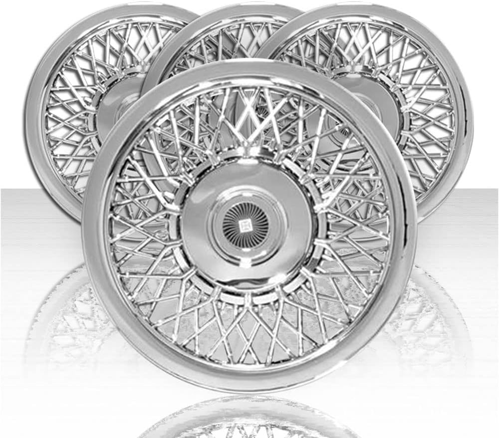 61uvBHJL5KL._AC_SL1000_.jpg Set of 4 15" Lace Spoke Wheel Covers - Chrome - Image 1