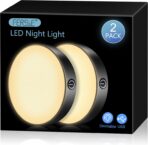 Ferswe Dimmable Touch Light, 3000K Rechargeable Touch Lights Stick on, Closet Light with 1000mAh Large Battery, LED Night Light for Closet, Counter, Kitchen, Bedroom and Wall(2 Pack)