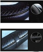 D Shape Steering Wheel Cover 14 inch 36cm for Tesla Model 3 / Y, for Camaro Small D Type Cars and Racing Game Microfiber Leather (Black) - Image 6