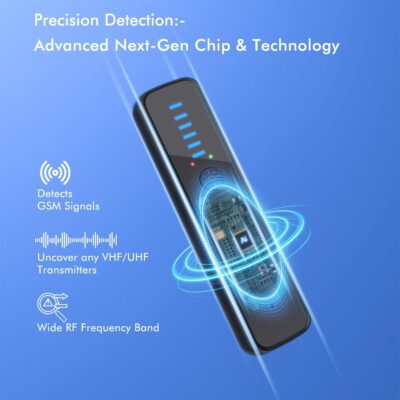 abyliee Upgraded Hidden Camera Detector - AI-Powered Anti-Spy Device, GPS Tracker & Bug Detector, Portable RF Signal Scanner for Hotels, Travel, Home & Office (Black) - Image 2