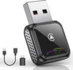 FAHREN Super Mini Wireless CarPlay Adapter (Latest Upgraded)-Bluetooth Apple Car Play Dongle, Zero Latency, Stable Connection, Compatible with iPhone 6+ & Android Auto 10+, Cars from 2017, USB/Type-C