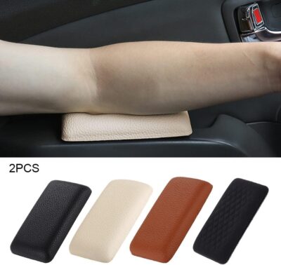 Bibabala Car Armrest Cushion, 2 Pcs Car Knee Leg Elbow Cushion, Removable Soft Leather Pad, Universal Car Comfort Accessories for Arm Foot Knee Pain Relief(Black Leather) - Image 8