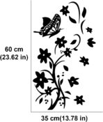 Car Hood Sticker Butterfly Flower Car Body Decals Vinyl Graphics Waterproof Decorative Stickers for Cars/Trucks/SUVs(Black) - Image 5