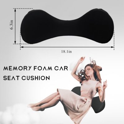 Car Seat Cushion for Driving, Memory Foam Lumbar Support Pillow for Sciatica & Lower Back Pain Relief, Ergonomic Comfort Driver Seat Cushion for Car Home Office Chair - Image 2