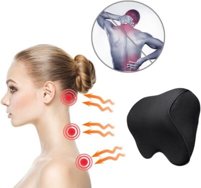 Tektrum Orthopedic Entire Back Support Full Lumbar Cushion for Car & Headrest Neck Pillow Kit - Ergonomic Thick 3D Design Fit Body Curve - Back, Neck Pain Relief, Improve Posture -Black (012011-A) - Image 3