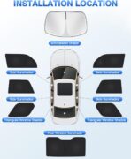 Canvcle Window Shades for 5th Gen Toyota 4Runner 2010-2024 Accessories Windshield Sun Shade Side Rear Window Covers Sunshade Full Set Sun Visor Privacy Protection Camping Keep Vehicle Cool Black 8PCS - Image 6