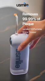 usmile C10 Portable Water Flosser – Travel-Friendly, 95-Day Battery, 4 Modes, 360° Nozzle, 180ml Tank, IPX7 Waterproof, Dentist-Recommended for Braces, Implants & Sensitive Gums (Blue) - Image 9