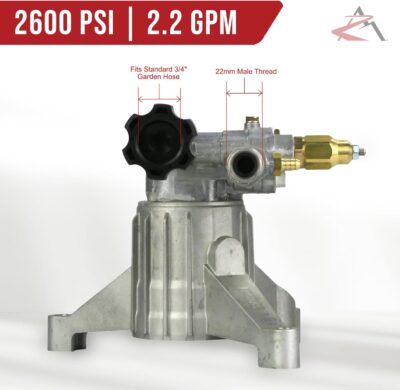 The ROP Shop | OEM | AR 2600 PSI 2.2 GPM 7/8" Shaft Power Pressure Washer Water Pump compatible for Troy-Bilt 020415 020415-0 - Image 2