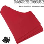 RULLINE Car Mud Flaps Universal Fit Red Splash Guards (4 Pack) Fender,with 20 Pieces 6mm Fastener Rivet Clips - Image 4