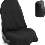 Car Front Seat Cover: Waterproof & sweatproof, fits all cars/SUVs/trucks. Ideal for gym, sports & beach. 3-layer non-slip, easy machine wash. Shields seats from stains & wetness. (Black, 1Pcs)