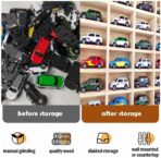 Wood Toy Car Display Rack, Holds 42 Diecast Cars Model Car Display Case 1/64 Scale Toy Cars Organizer Freestanding or Wall-Mounted Toy Car Storage Cabinet - Image 5